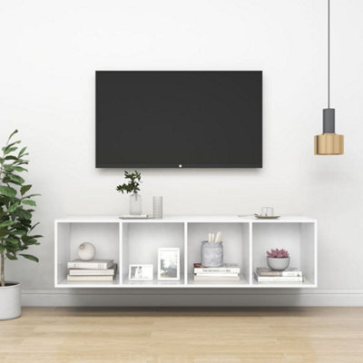 Berkfield Wall-Mounted Tv Cabinet White 37X37X142.5 Cm Engineered Wood - image 1