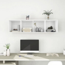 Berkfield Wall-Mounted Tv Cabinet White 37X37X142.5 Cm Engineered Wood - thumbnail 5