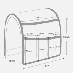 Non-Slip Sofa Armrest Organizer With 5 Pockets, Remote Control Holder (88.9 X 31.5 Cm, Beige) - thumbnail 5