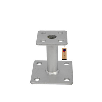 Gezu Impex Heavy Duty Hot Dip Galvanised Elevator Bolt Down Pergola Post Support - Pergola Base - 70 X 70 mm (Pack Of 4) - image 1