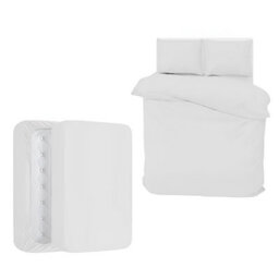 Aspire Homeware White Duvet Cover Set, Soft Microfiber & Reversible, Double (L)200Cm X (W)200Cm - thumbnail 1