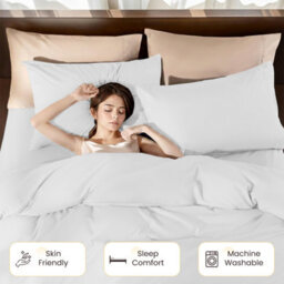 Aspire Homeware White Duvet Cover Set, Soft Microfiber & Reversible, Double (L)200Cm X (W)200Cm - thumbnail 4