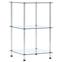 Berkfield 3-Tier Shelf Transparent 40X40X67 Cm Tempered Glass - thumbnail 1