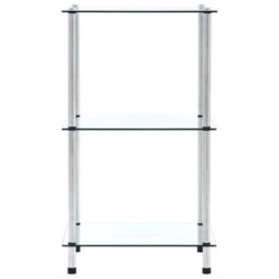 Berkfield 3-Tier Shelf Transparent 40X40X67 Cm Tempered Glass - thumbnail 2