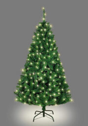 Shatchi 8Ft Pre-Lit Black Bushy Imperial Pine Artificial Deluxe Christmas Tree Hinged Branches Pencil Point Tips - thumbnail 3