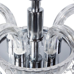 Beliani 5-Light Silver Crystal Chandelier 185 Cm High Gloss Pendant Ceiling Light - thumbnail 4