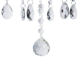 Beliani 5-Light Silver Crystal Chandelier 185 Cm High Gloss Pendant Ceiling Light - thumbnail 5
