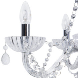 Beliani 5-Light Silver Crystal Chandelier 185 Cm High Gloss Pendant Ceiling Light - thumbnail 3