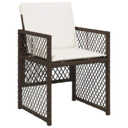 Berkfield Modern Garden Dining Set 5 Pcs Brown Poly Rattan - thumbnail 6