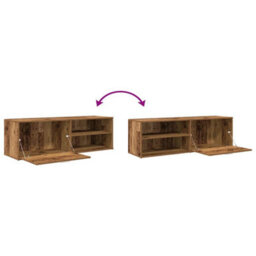 Berkfield Tv Cabinet Old Wood 120X34X37 Cm Engineered Wood - thumbnail 8