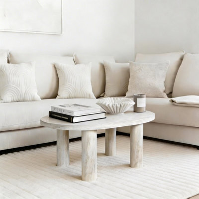 Ohs 4-Leg Engineered Wood Coffee Table Home Décor - Travertine - image 1