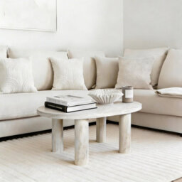 Ohs 4-Leg Engineered Wood Coffee Table Home Décor - Travertine - thumbnail 1