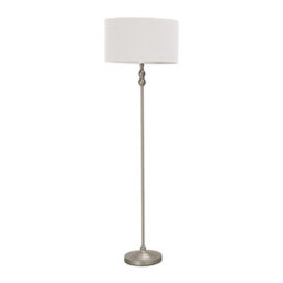 Valuelights Maggie Brushed Chrome Candlestick Floor Lamp With Grey Shade With Led Bulb - thumbnail 2