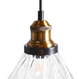 Beliani Pendant Lamp With Textured Transparent Glass Shade And Iron Frame, W20 X H125Cm - thumbnail 5