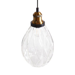 Beliani Pendant Lamp With Textured Transparent Glass Shade And Iron Frame, W20 X H125Cm - thumbnail 3