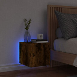 Berkfield Durable Tv Wall Cabinet With Led Lights Smoked Oak 30.5X35X30 Cm - thumbnail 4