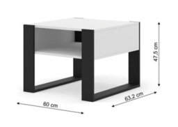 Arte Mondi Coffee Table Square In White Matt W600mm X H480mm X D630mm - thumbnail 2