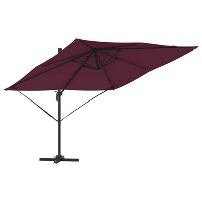 Berkfield Modern Cantilever Roma Parasol Bordeaux Red 286X285X265 Cm Aluminium - image 1