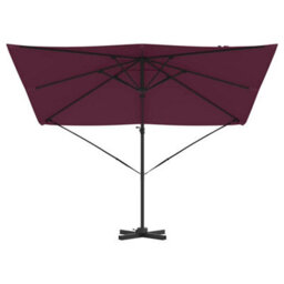 Berkfield Modern Cantilever Roma Parasol Bordeaux Red 286X285X265 Cm Aluminium - thumbnail 5