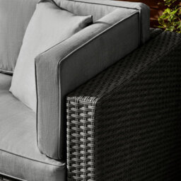 Furniturebox Orlando Black Rattan Garden Sofa Modular Outdoor Patio Couch Seating, Table & 8 Chairs Garden Corner Sofa Set +Cover - thumbnail 4