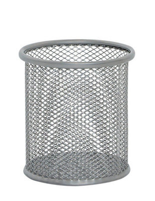 Q-Connect Mesh Pen Pot Silver Kf00846 - image 1