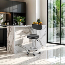 Drafting Chair With Backrest Pu Leather Swivel Stool For Office Shop - thumbnail 6
