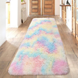 Ameha Rainbow Shaggy Rugs Bedroom Living Room Kitchen Hallway Extra Large Runner Rug Smooth Non Shedding Carpet 80X300 Cm - thumbnail 9
