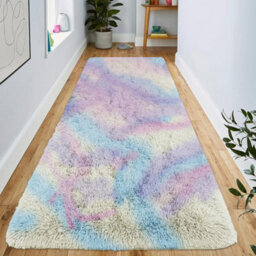 Ameha Rainbow Shaggy Rugs Bedroom Living Room Kitchen Hallway Extra Large Runner Rug Smooth Non Shedding Carpet 80X300 Cm - thumbnail 3