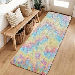 Ameha Rainbow Shaggy Rugs Bedroom Living Room Kitchen Hallway Extra Large Runner Rug Smooth Non Shedding Carpet 80X300 Cm - thumbnail 2