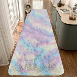 Ameha Rainbow Shaggy Rugs Bedroom Living Room Kitchen Hallway Extra Large Runner Rug Smooth Non Shedding Carpet 80X300 Cm - thumbnail 4