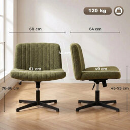 Desk Chair With Wide Seat, Thick Padding, Rock Function, Green - thumbnail 2