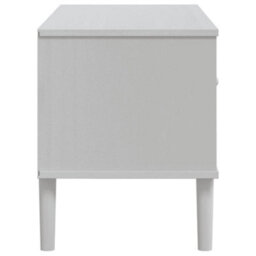 Berkfield Modern Tv Cabinet Senja Rattan Look White 106X40X49Cm Solid Wood Pine - thumbnail 7