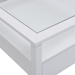 Furniture in Fashion Stanley Square Glass Coffee Table With 2 Drawers In White - thumbnail 9