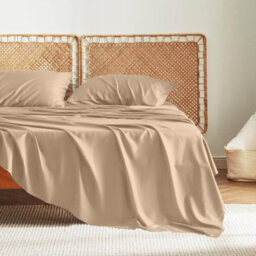 Aspire Homeware 100% Egyptian Cotton Flat Sheet Deep Coverage Ultracool Flat Bedding Beige Sheet King, (L)298Cmx(W)270Cm - thumbnail 6