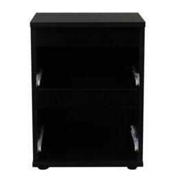 Urbn-Living Urbnliving Height 49Cm 2 Drawer Wooden Bedroom Bedside Cabinet Colour Black Carcass And Black Drawers No Handle Nightstand - thumbnail 3