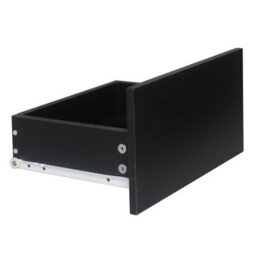 Urbn-Living Urbnliving Height 49Cm 2 Drawer Wooden Bedroom Bedside Cabinet Colour Black Carcass And Black Drawers No Handle Nightstand - thumbnail 4
