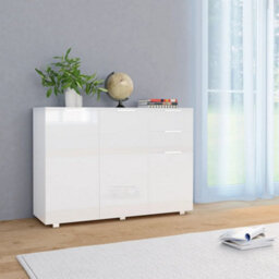 Berkfield Sideboard High Gloss White 107X35X76 Cm - thumbnail 1