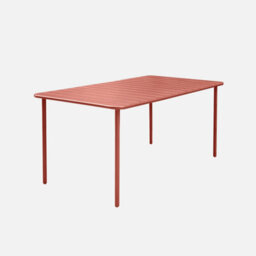 6-8 Seater Rectangular Steel Garden Table Terracotta - Sweeek - thumbnail 3