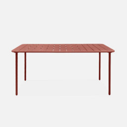 6-8 Seater Rectangular Steel Garden Table Terracotta - Sweeek - thumbnail 5