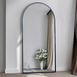 Agenzia 14 Large Arched Metal Frame Full Length Leaner Wall Mirror 180 X 90Cm