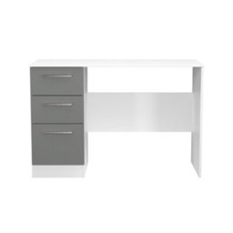 Trent 3 Drawer Desk In Dusk Grey & White Matt (Ready Assembled) - thumbnail 2