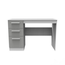 Trent 3 Drawer Desk In Dusk Grey & White Matt (Ready Assembled) - thumbnail 7