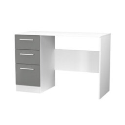 Trent 3 Drawer Desk In Dusk Grey & White Matt (Ready Assembled) - thumbnail 4