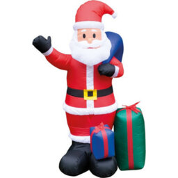 Pegdev - Pdl - Festive Santa 150Cm Inflatable Father Christmas With Led Lights, Sack & Presents - Indoor/outdoor Use, Easy Setup. - thumbnail 1