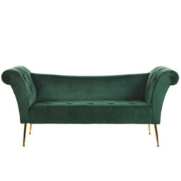 Beliani Chaise Longue Nantilly Velvet Dark Green