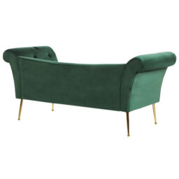 Beliani Chaise Longue Nantilly Velvet Dark Green - thumbnail 5