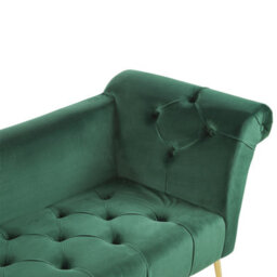 Beliani Chaise Longue Nantilly Velvet Dark Green - thumbnail 7