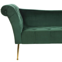 Beliani Chaise Longue Nantilly Velvet Dark Green - thumbnail 6