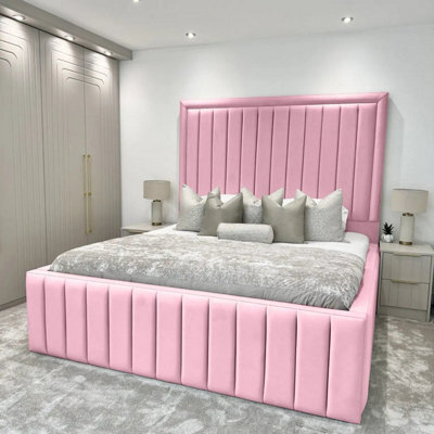UKBEDFURNITURE Hampton Plush Velvet Upholstered Bed Frame - Blackboard With Mattress - image 1