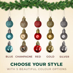 Festive Fix 25 Ice Blue  Mini Christmas Baubles Shatterproof Ornaments For Xmas Tree Home Party Decorations Matte Shiny Glitter - thumbnail 6